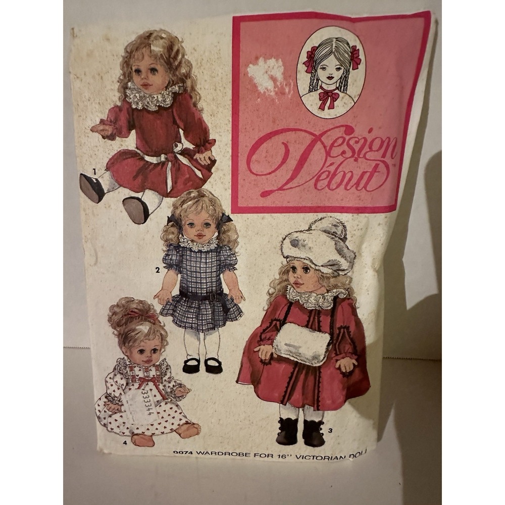 Uncut Design Debut 0074 Sewing Pattern For 16" Victorian Doll VTG 1990's